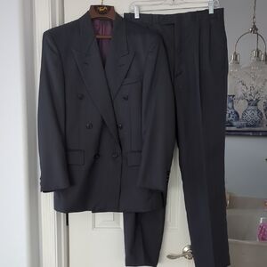 Haggar Charcoal Double-Breasted Suit